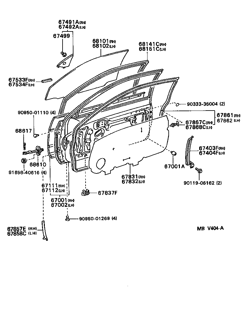 Toyota 67002-16490 PANEL SUB-ASSY, FRONT DOOR, LH