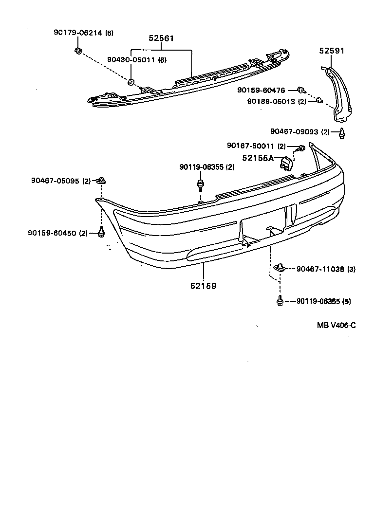 52159-16904 COVER, REAR BUMPER product image