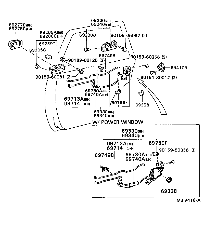 Toyota 69749-32030 CLAMP, REAR DOOR LOCK LINK