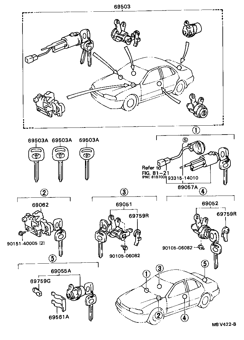 69005-33031 CYLINDER SET, LOCK product image