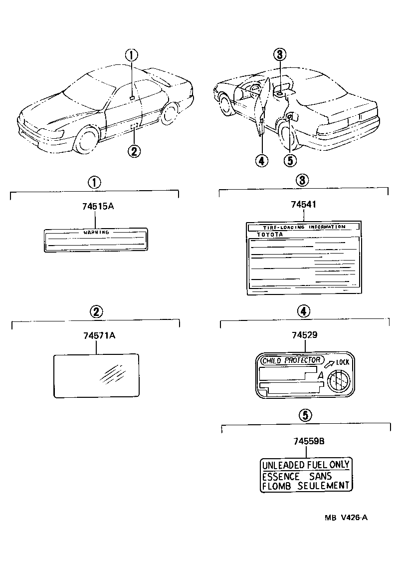 Toyota 42661-33071 PLATE, TIRE PRESSURE CAUTION