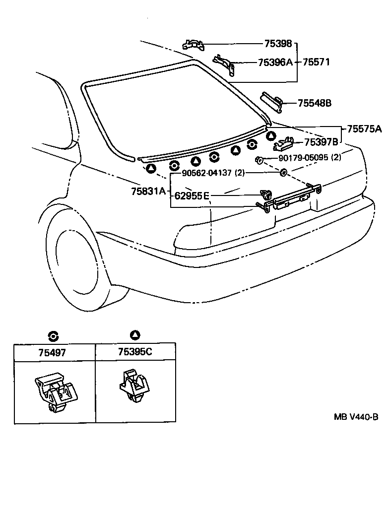 Toyota 75395-33010 CLIP, OUTSIDE MOULDING, NO.1