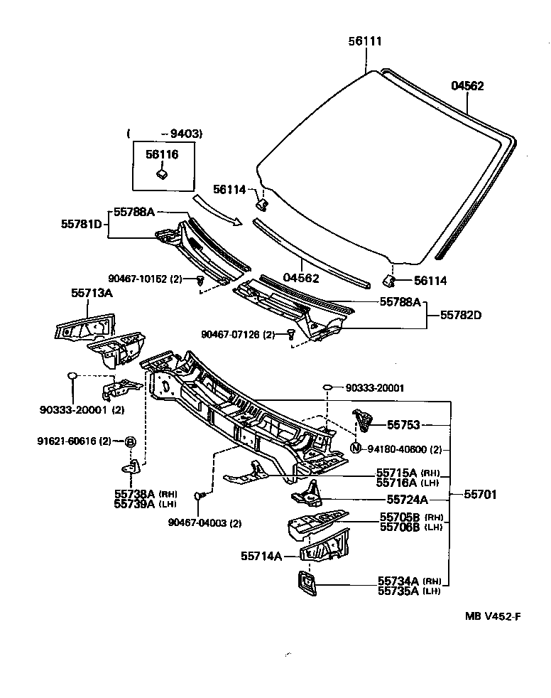 Toyota 55713-06010 PANEL, COWL TOP SIDE, RH