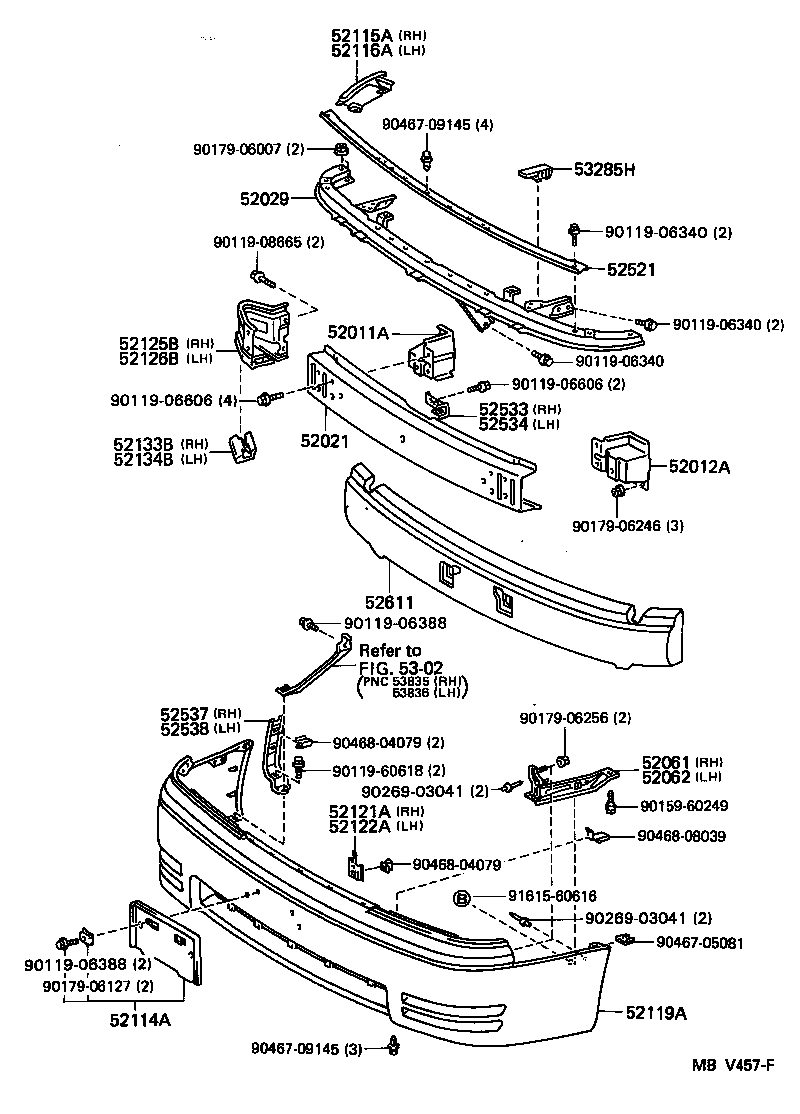 Toyota 52611-33020 ABSORBER, FRONT BUMPER ENERGY