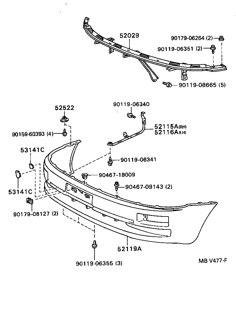 52029-12070 REINFORCEMENT SUB-ASSY, FRONT BUMPER, UPPER product image
