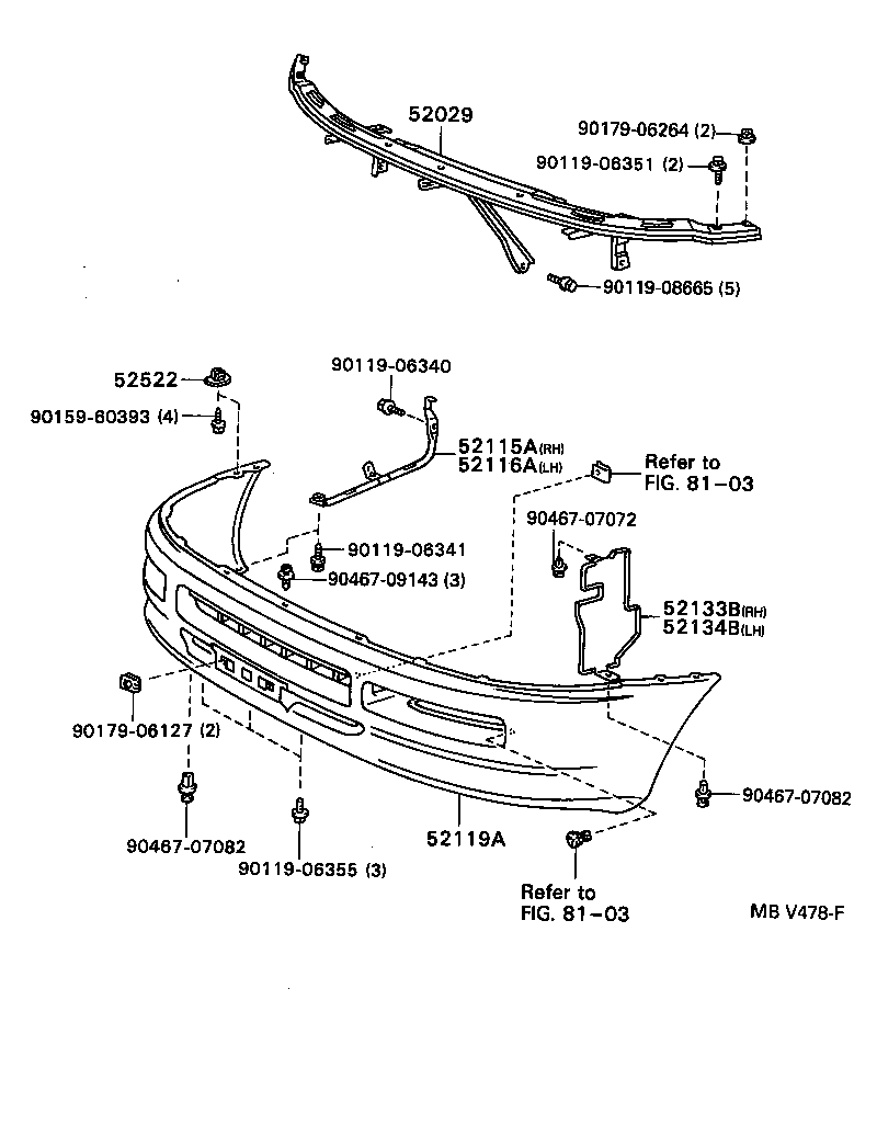 52029-12070 REINFORCEMENT SUB-ASSY, FRONT BUMPER, UPPER product image