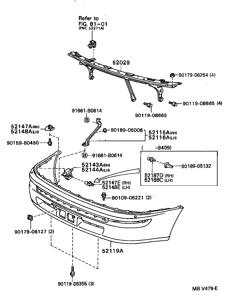 52029-12010 REINFORCEMENT SUB-ASSY, FRONT BUMPER, UPPER product image