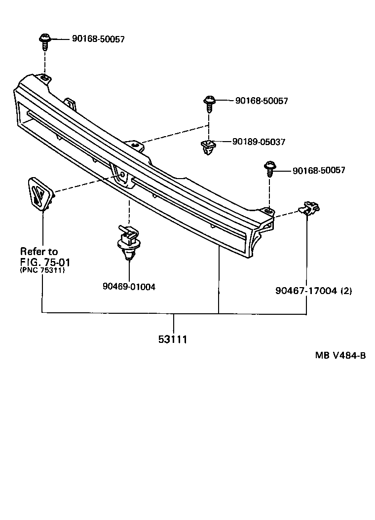 53111-13100 GRILLE, RADIATOR product image
