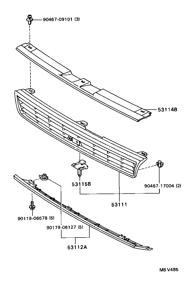 53101-12860 GRILLE, RADIATOR product image