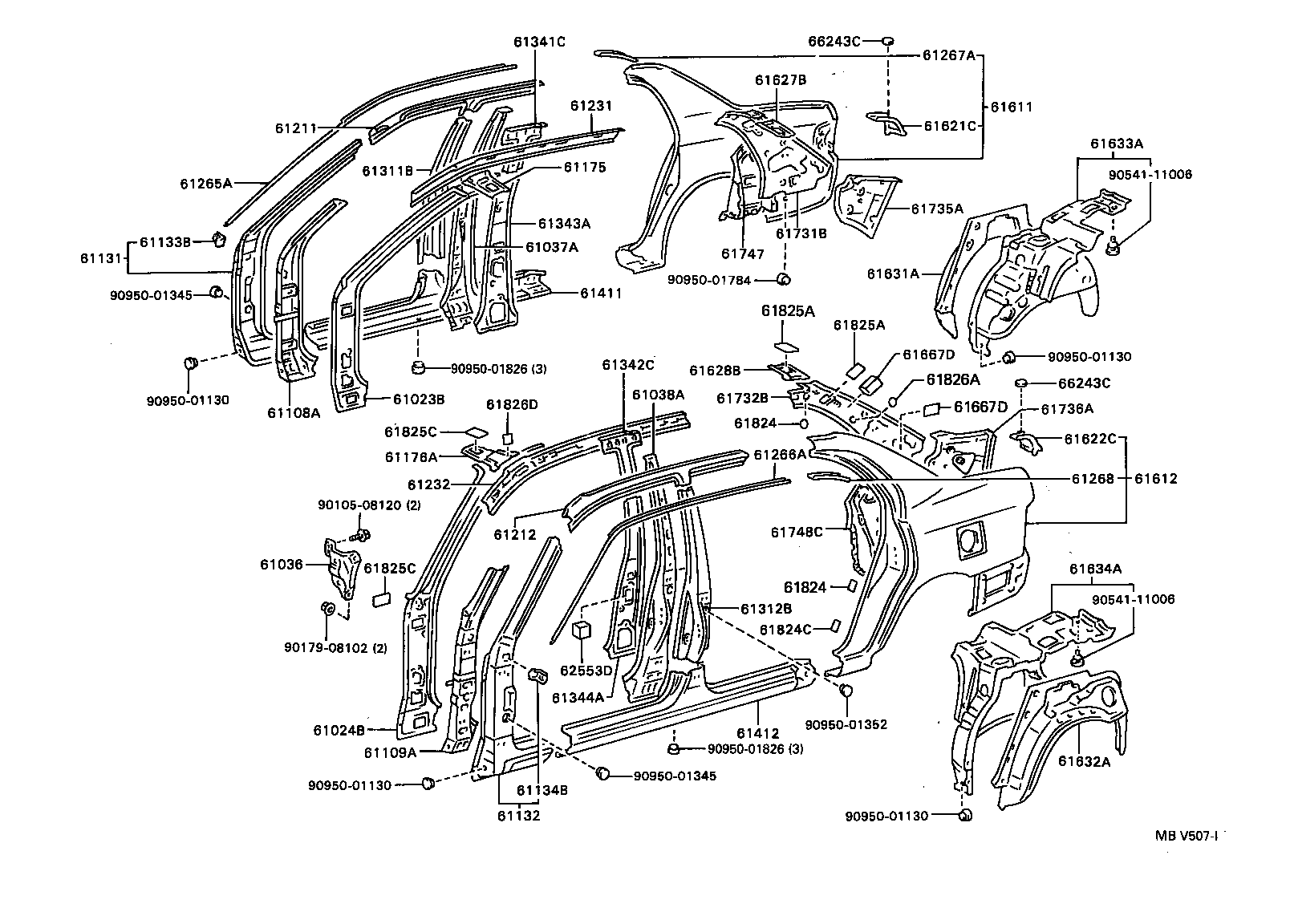 61601-13370 PANEL, QUARTER, RH product image
