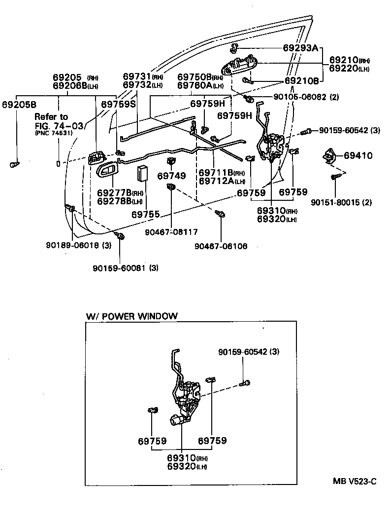 69030-12290 LOCK ASSY, FRONT DOOR, RH product image