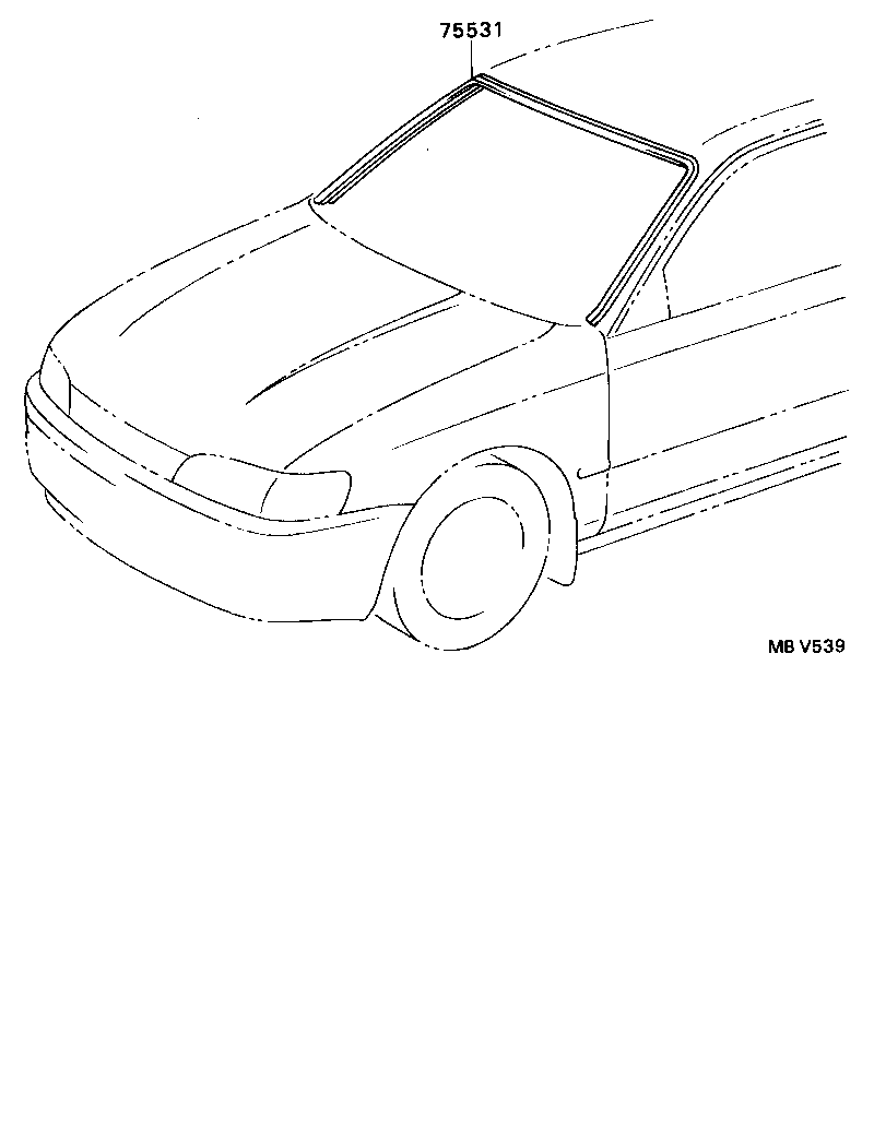 75503-02011 MOULDING, WINDSHIELD, OUTER UPPER product image