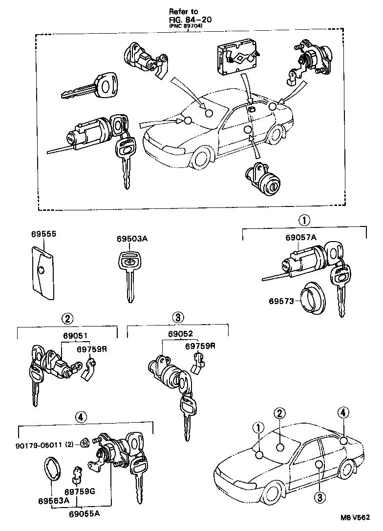 69005-13220 CYLINDER SET, LOCK product image