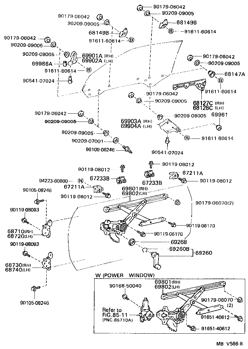Toyota 67211-17030 STOP, FRONT DOOR WINDOW, UPPER