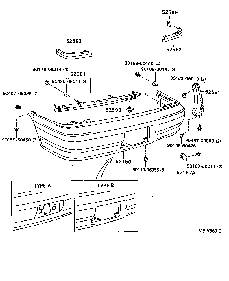 52159-16902 COVER, REAR BUMPER product image