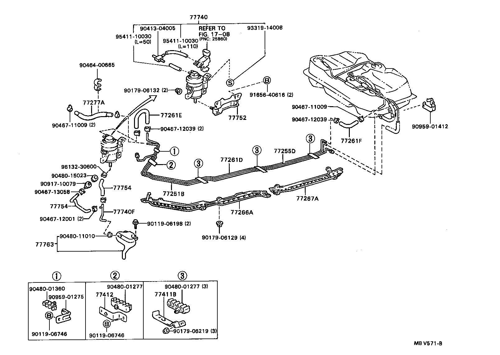 17308-74190 HOSE SUB-ASSY, VACUUM product image
