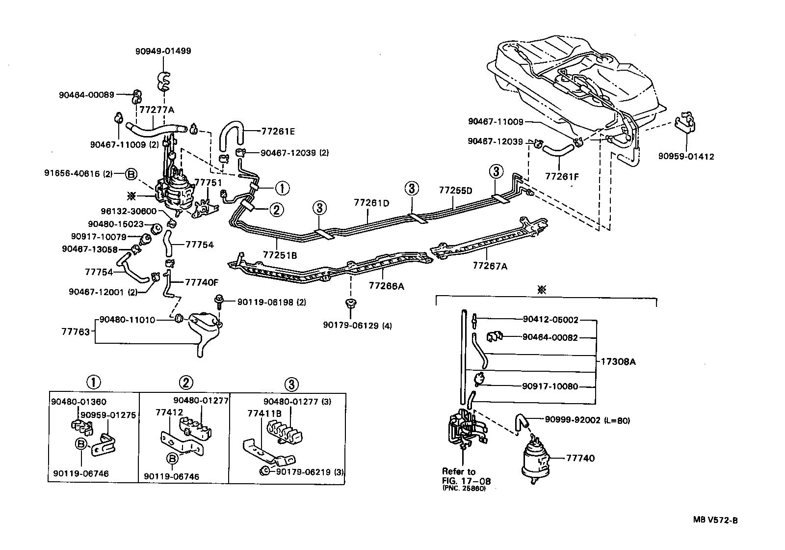 17308-74190 HOSE SUB-ASSY, VACUUM product image