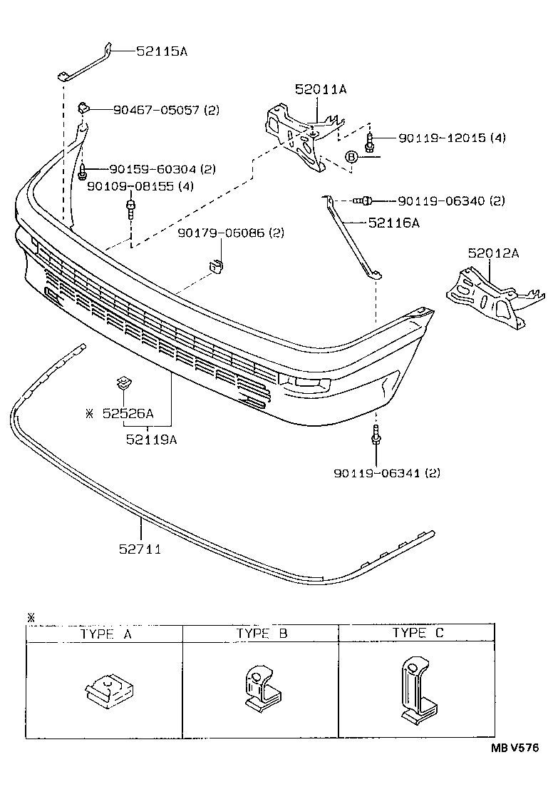 52011-12360 ARM SUB-ASSY, FRONT BUMPER, RH product image