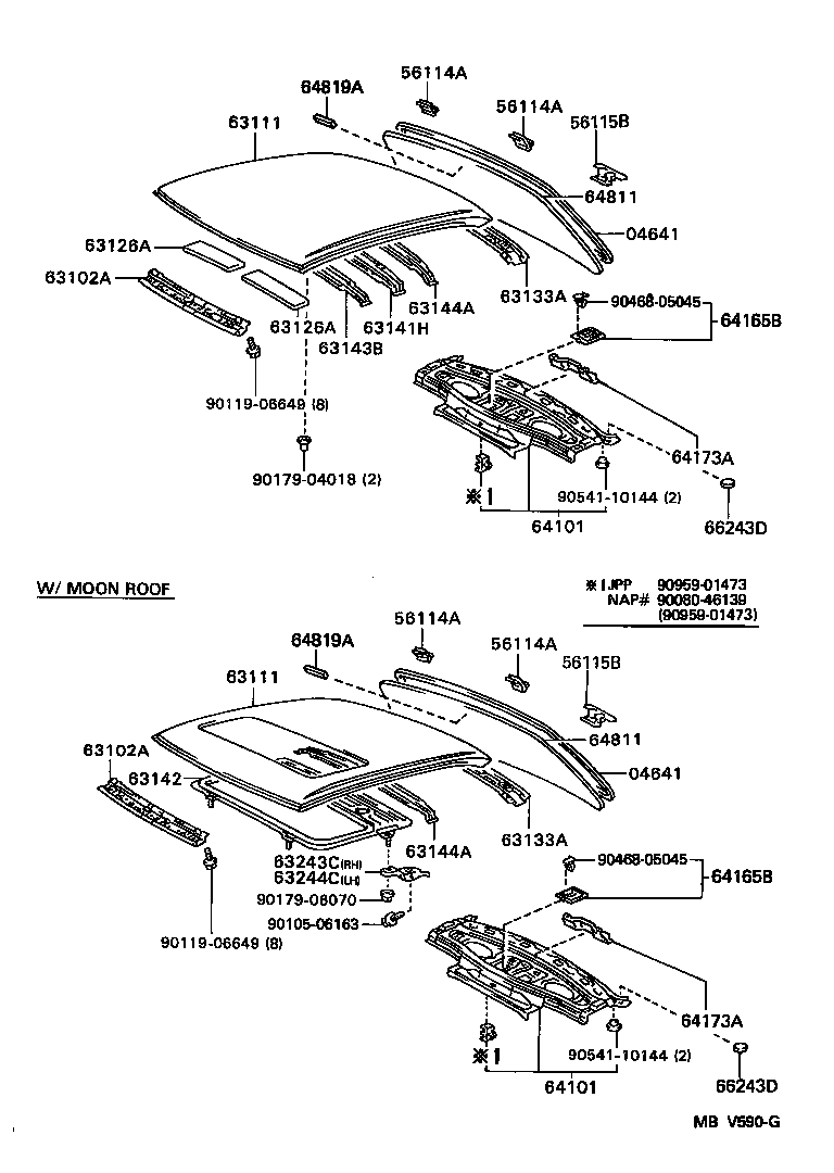Toyota 63148-06010 REINFORCEMENT, ROOF PANEL, NO.7