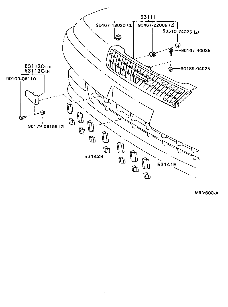 53101-20390 GRILLE, RADIATOR product image