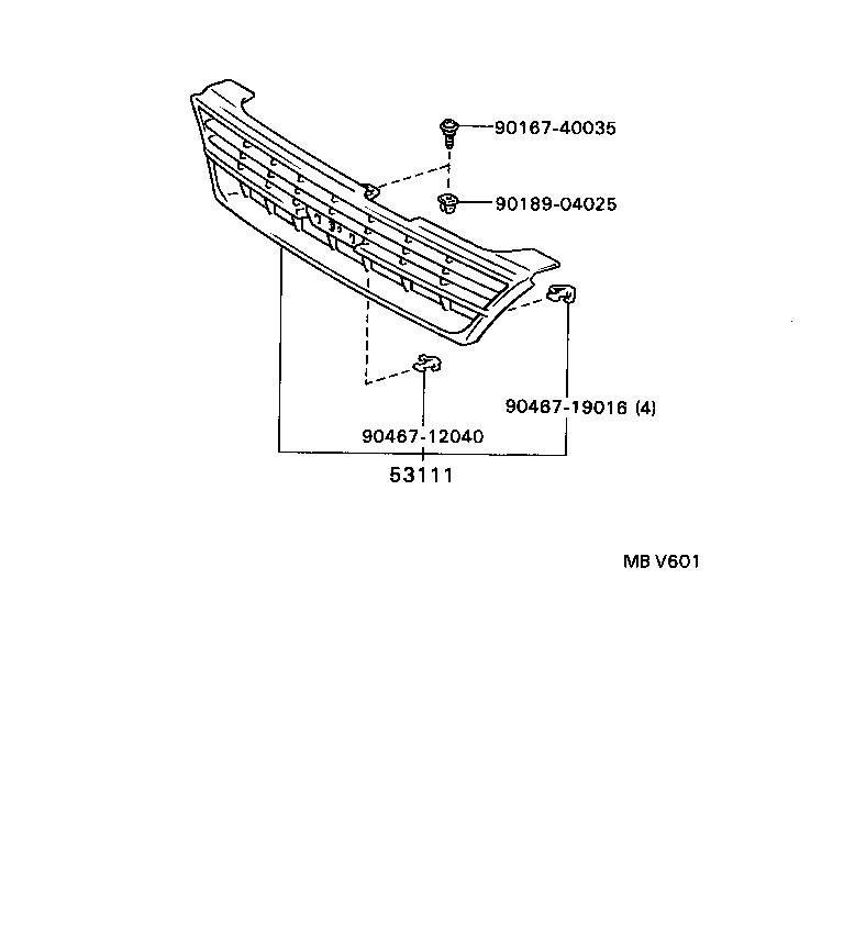 53101-20380 GRILLE, RADIATOR product image