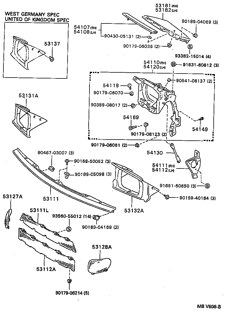 53104-20030 GRILLE, RADIATOR, LOWER LH product image