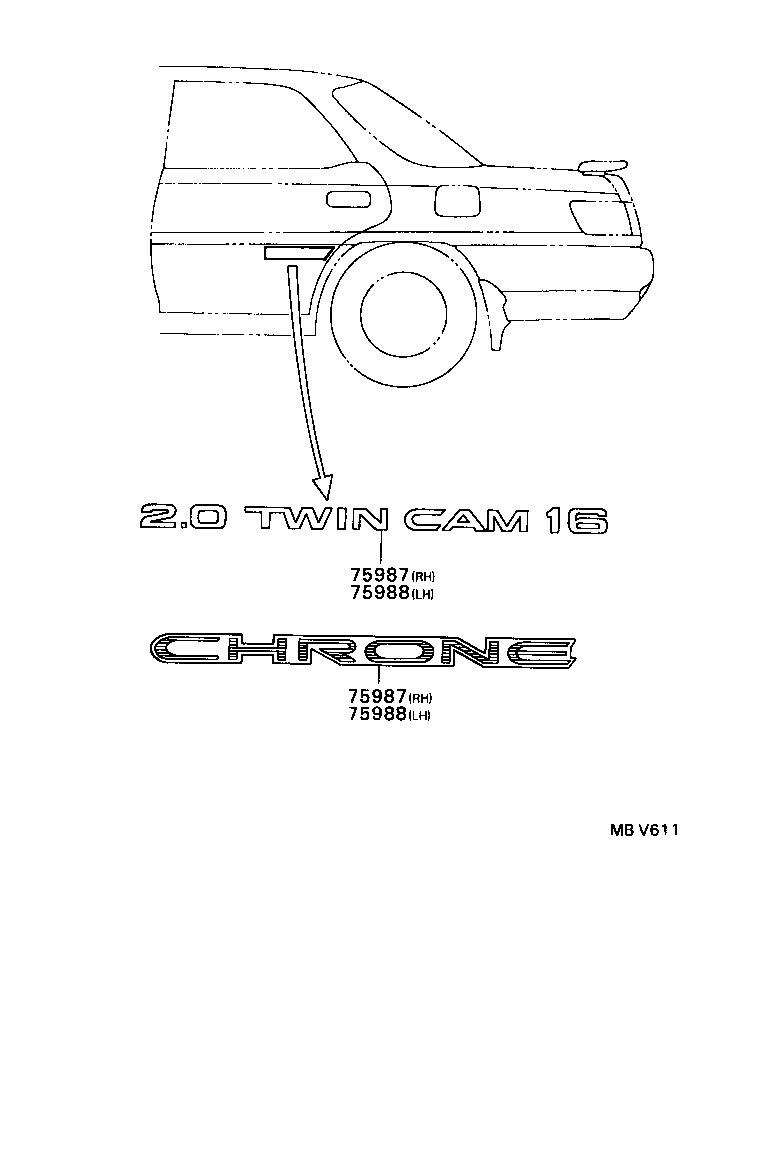 75987-20180-13 STRIPE, REAR DOOR, RH product image