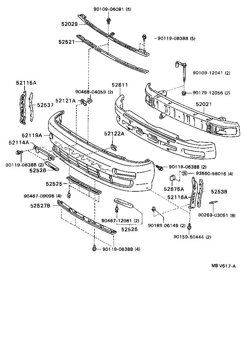 52114-20090 BRACKET, FRONT BUMPER EXTENSION MOUNTING product image