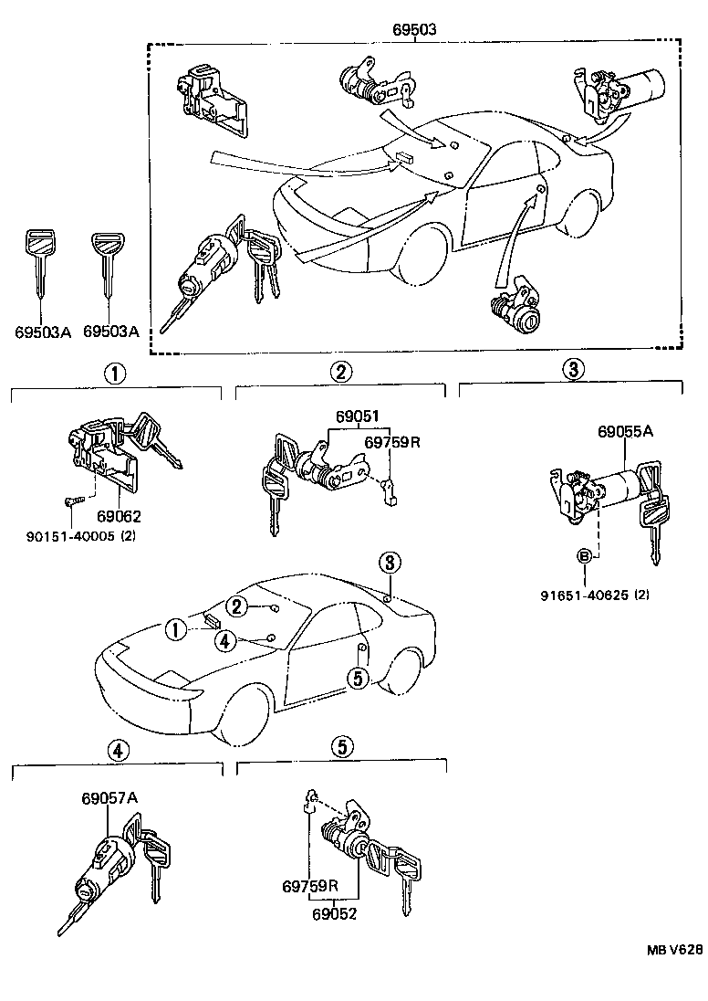 69005-2B040 CYLINDER SET, LOCK product image
