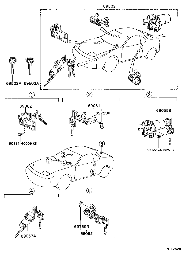 69005-2B040 CYLINDER SET, LOCK product image