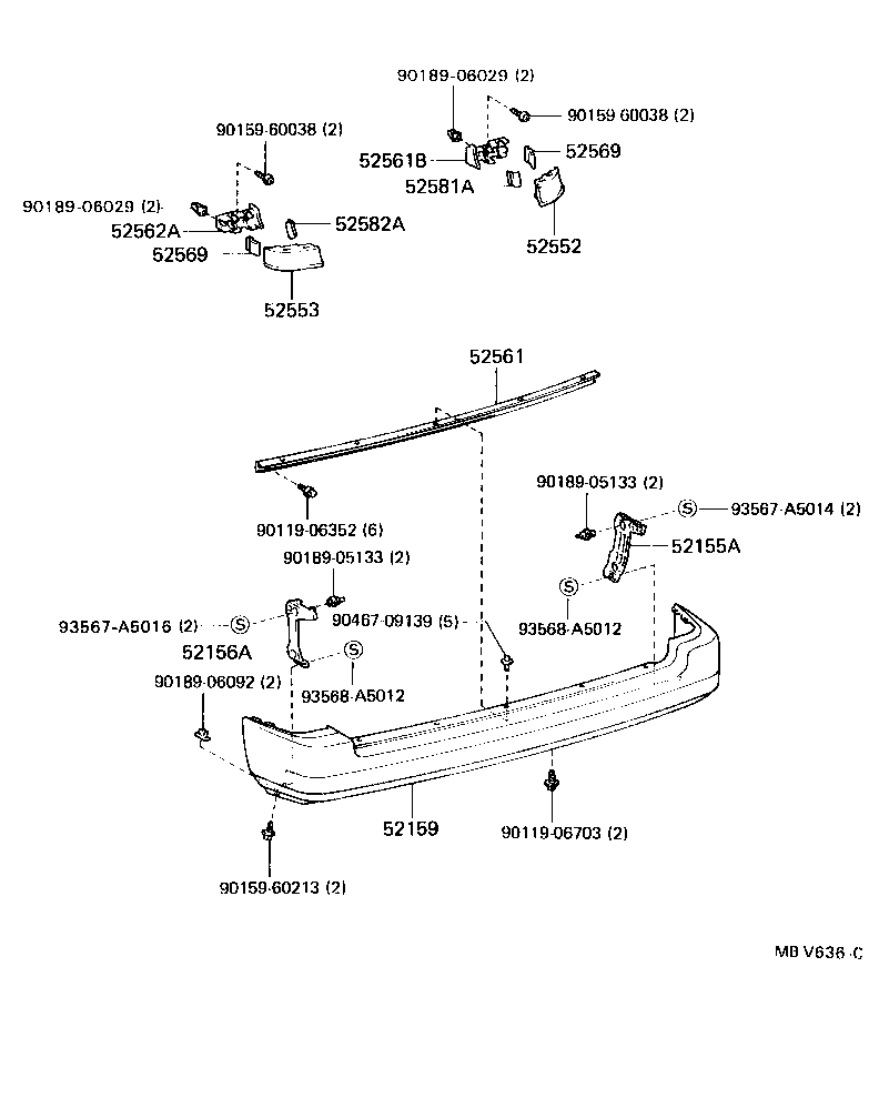 52159-1A540 COVER, REAR BUMPER product image