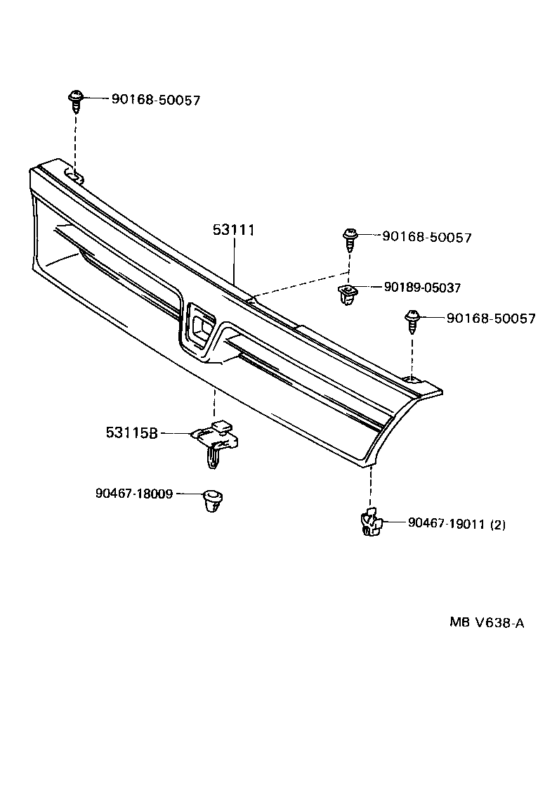 53111-13100 GRILLE, RADIATOR product image