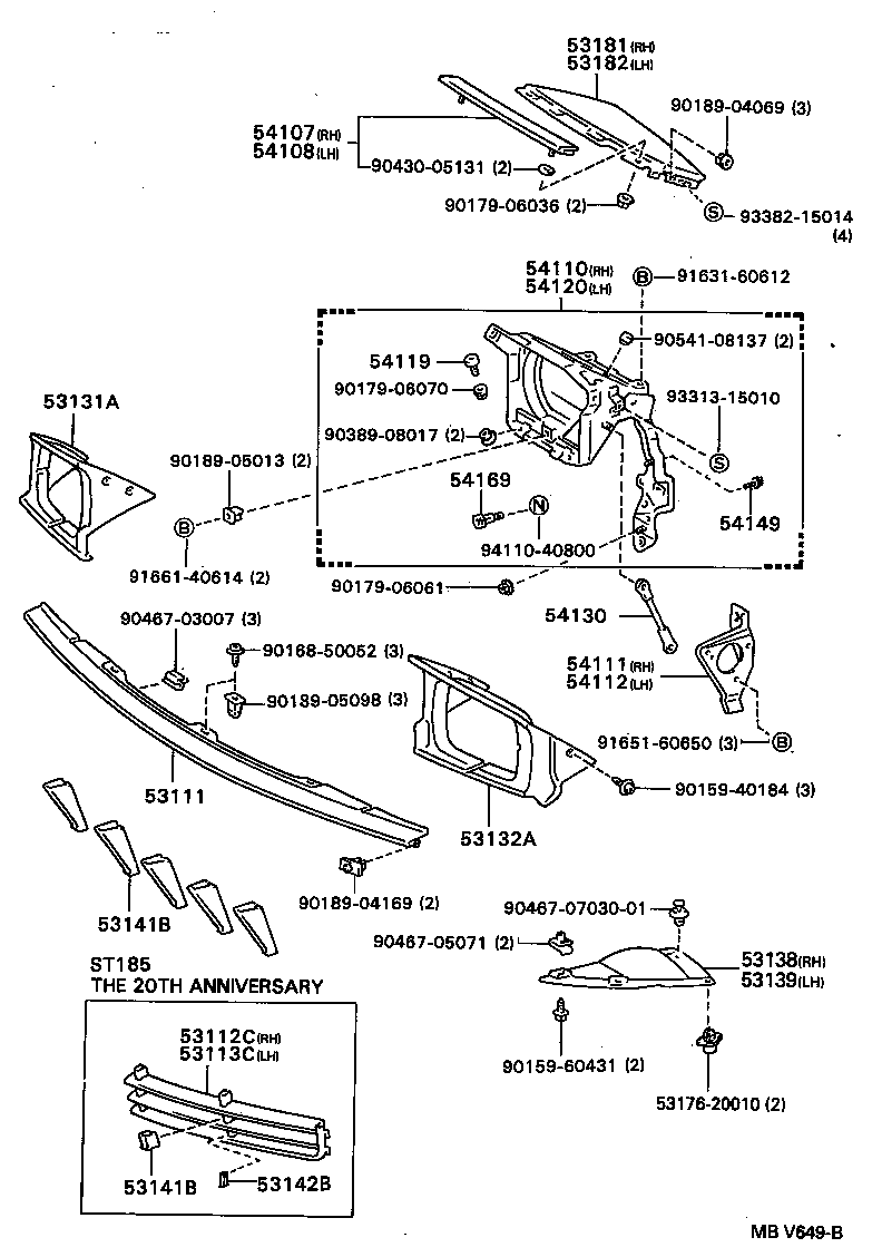 53113-20120-35 GRILLE, RADIATOR, LOWER LH product image