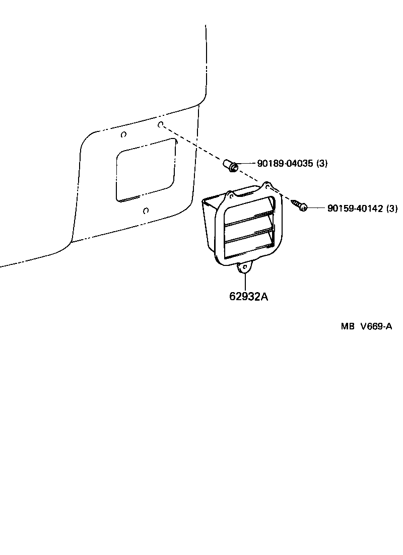 Toyota 62930-13010 DUCT, QUARTER VENT, LH
