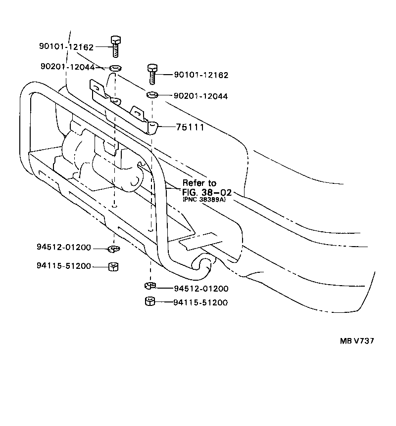 75102-89117 BRACKET SUB-ASSY, REAR LICENSE PLATE product image