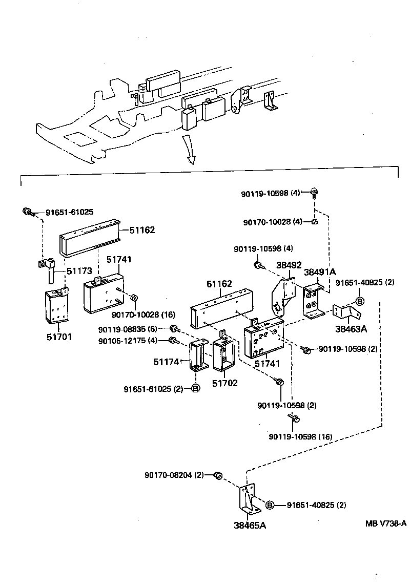 51244-36050 MEMBER SUB-ASSY, ENGINE FRONT MOUNTING product image