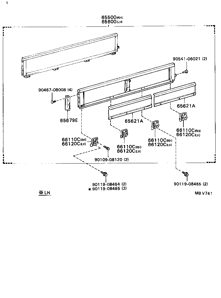 65050-37030 HINGE ASSY, SIDE GATE, NO.1 RH product image