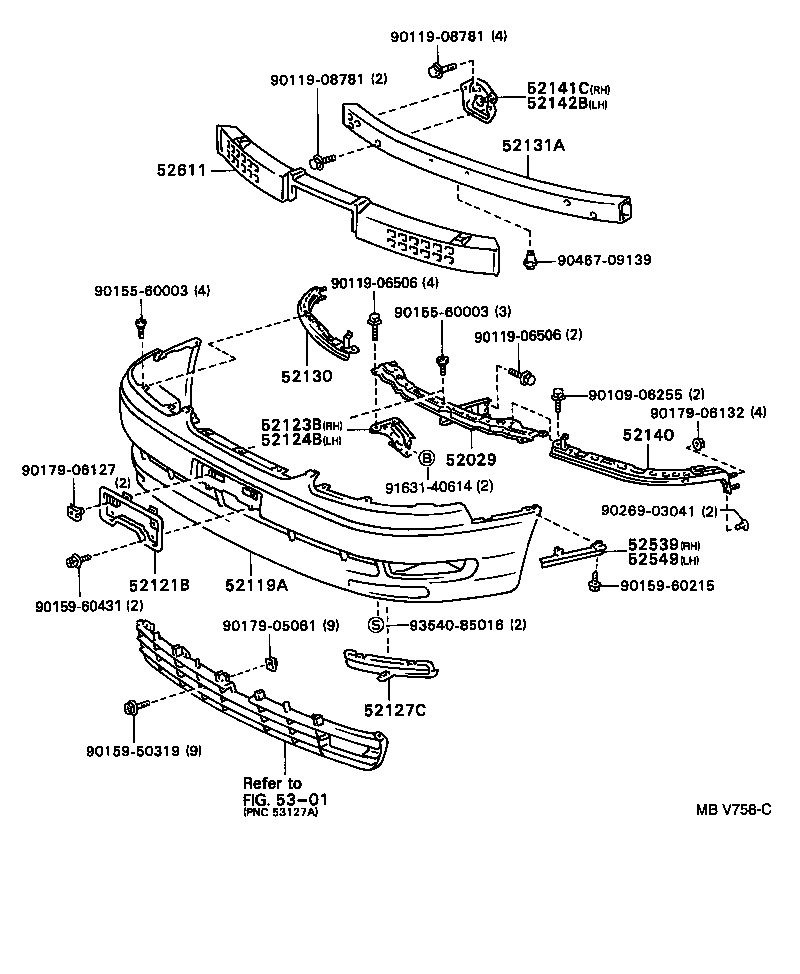 52141-30200 ARM, FRONT BUMPER, RH product image