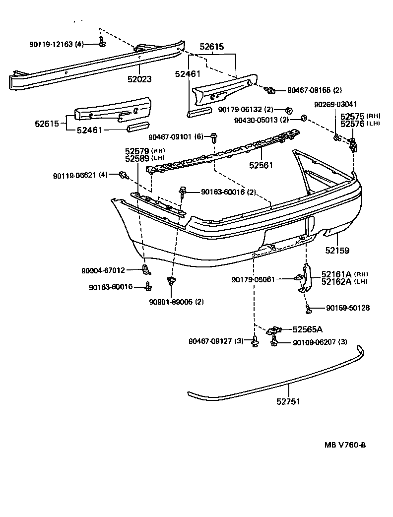 52461-30070 PAD, REAR BUMPER, CENTER product image