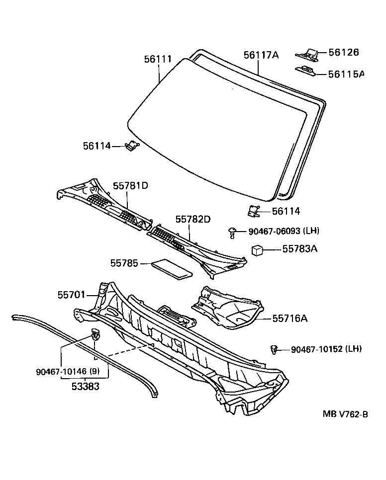 56101-30160 GLASS, WINDSHIELD product image