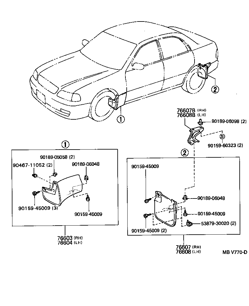 76646-30010 BRACKET, QUARTER PANEL REAR MUDGUARD, LH product image