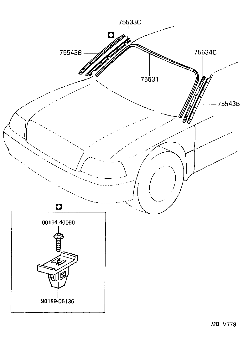 75770-30240 MOULDING ASSY, HOOD, FRONT product image