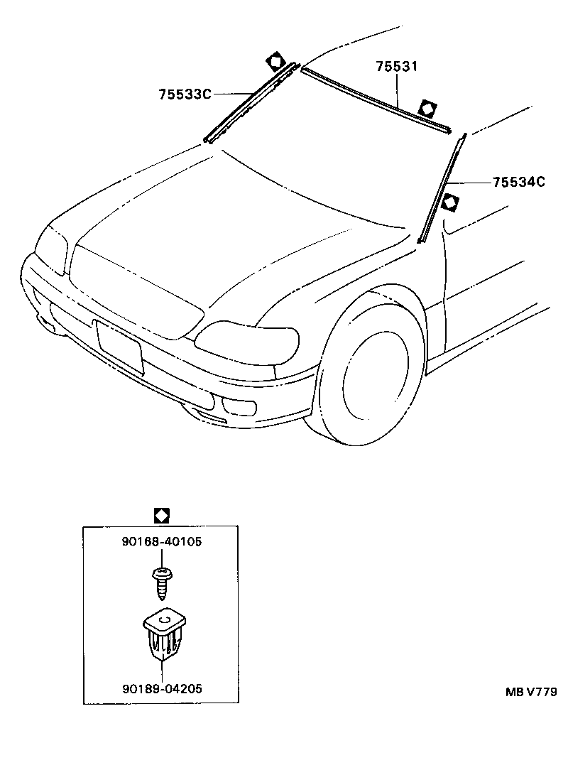 76503-30010 GARNISH, FRONT PILLAR, OUTER RH product image