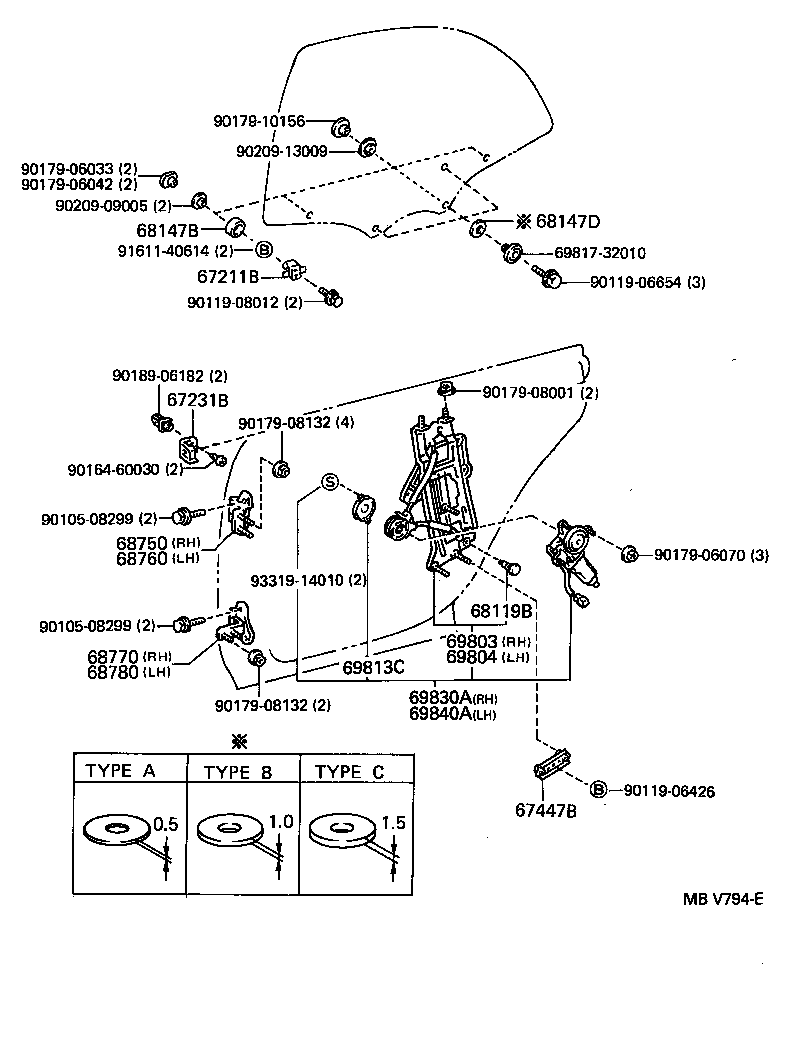 69830-30270 REGULATOR ASSY, REAR DOOR WINDOW, RH product image