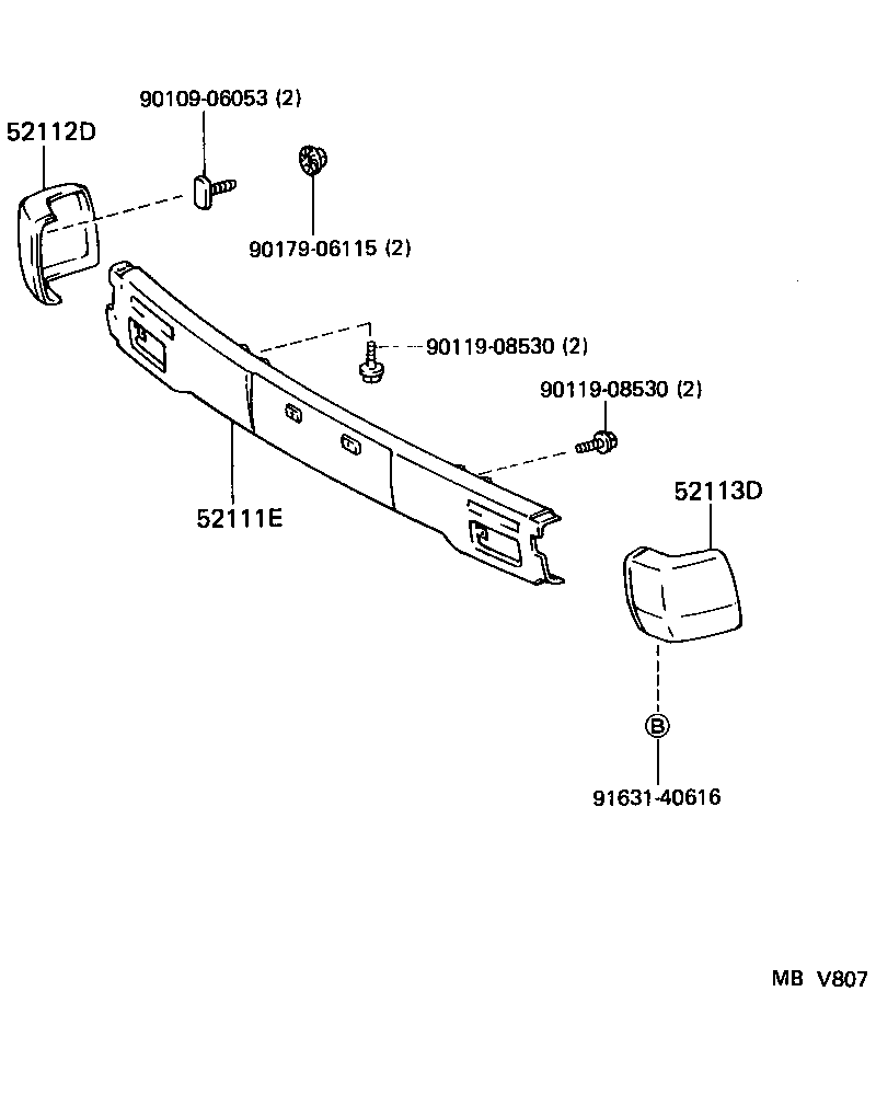 52113-26010 EXTENSION, FRONT BUMPER, LH product image