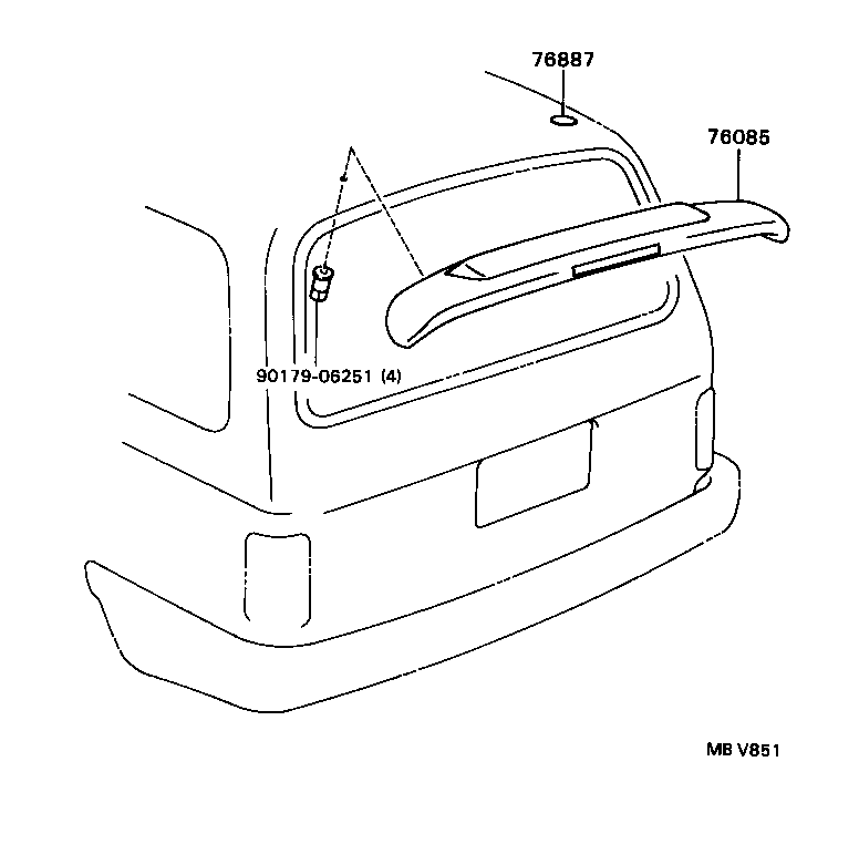 76887-35010 SEAL, REAR SPOILER product image