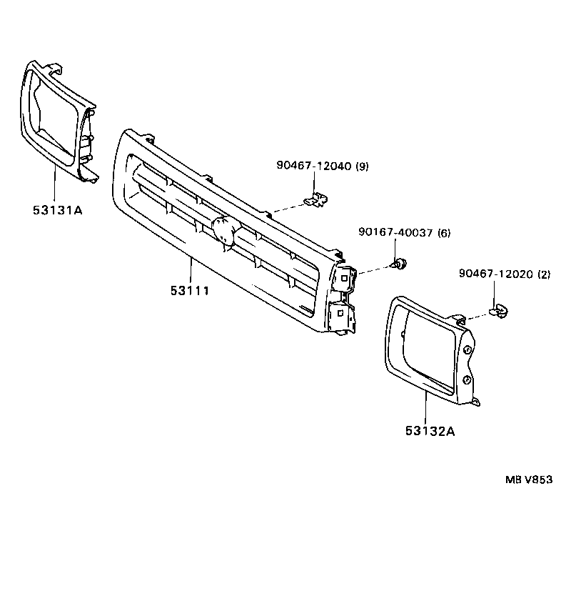 53111-89134 GRILLE, RADIATOR product image