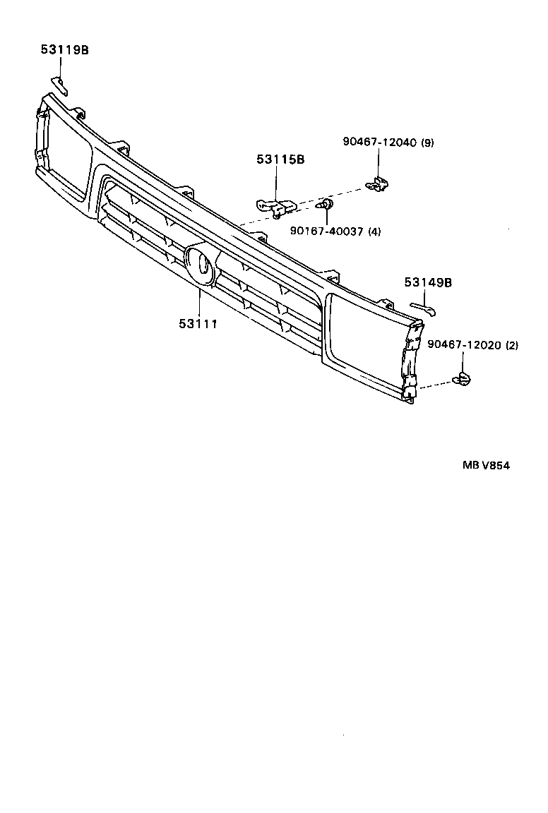 53111-89134 GRILLE, RADIATOR product image