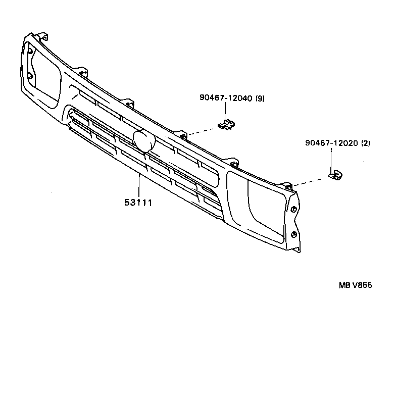 53111-89134 GRILLE, RADIATOR product image