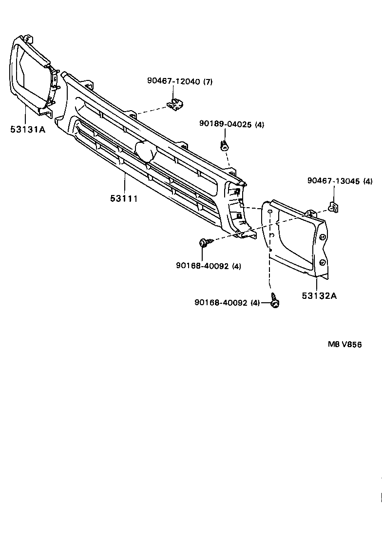 53111-89134 GRILLE, RADIATOR product image